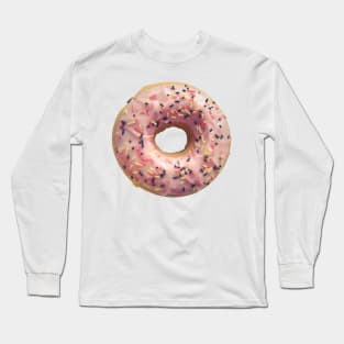 Isolated Pastel Pink Donut Long Sleeve T-Shirt